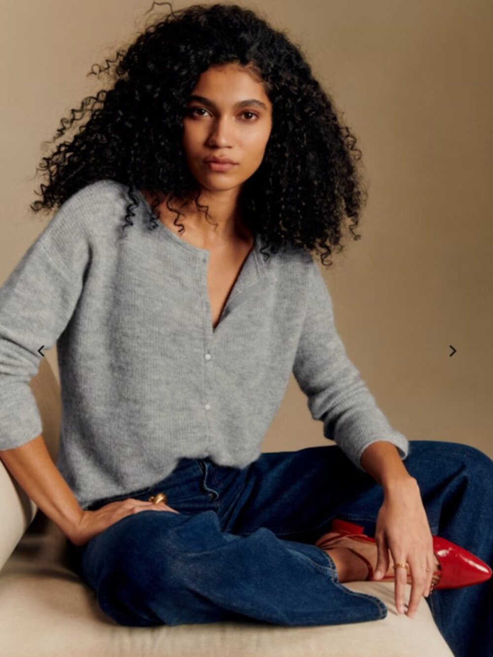 Sezane Gaspard Cardigan — Mottled Grey — Size S - Picture 5 of 8